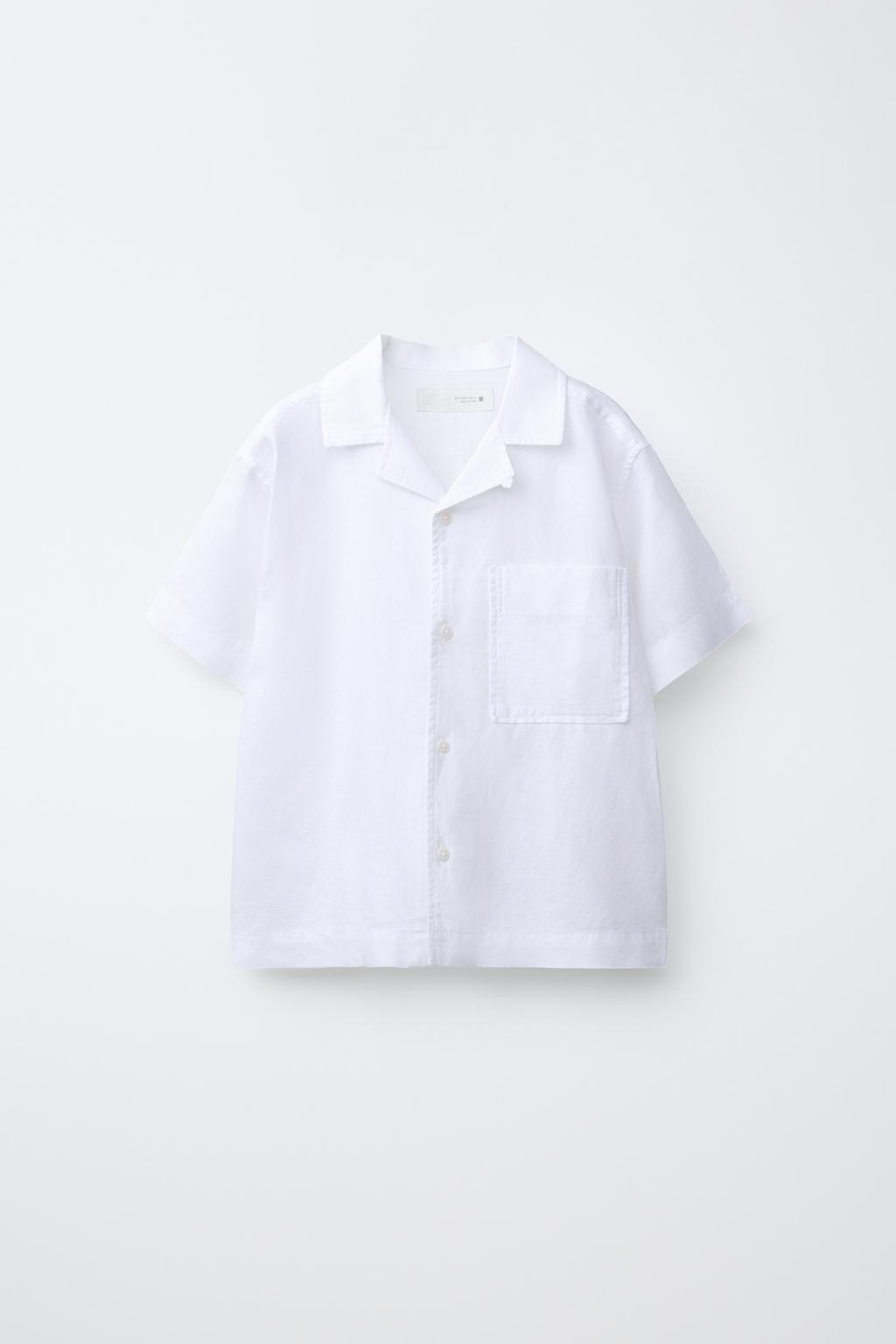 РУБАШКА БОУЛИНГ ИЗ СМЕСОВОГО ЛЬНА И ХЛОПКА