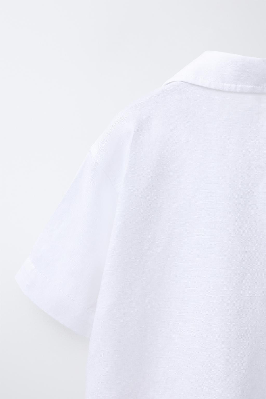 РУБАШКА БОУЛИНГ ИЗ СМЕСОВОГО ЛЬНА И ХЛОПКА