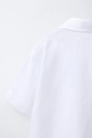 Рубашка боулинг из смесового льна и хлопка- Заказать в России