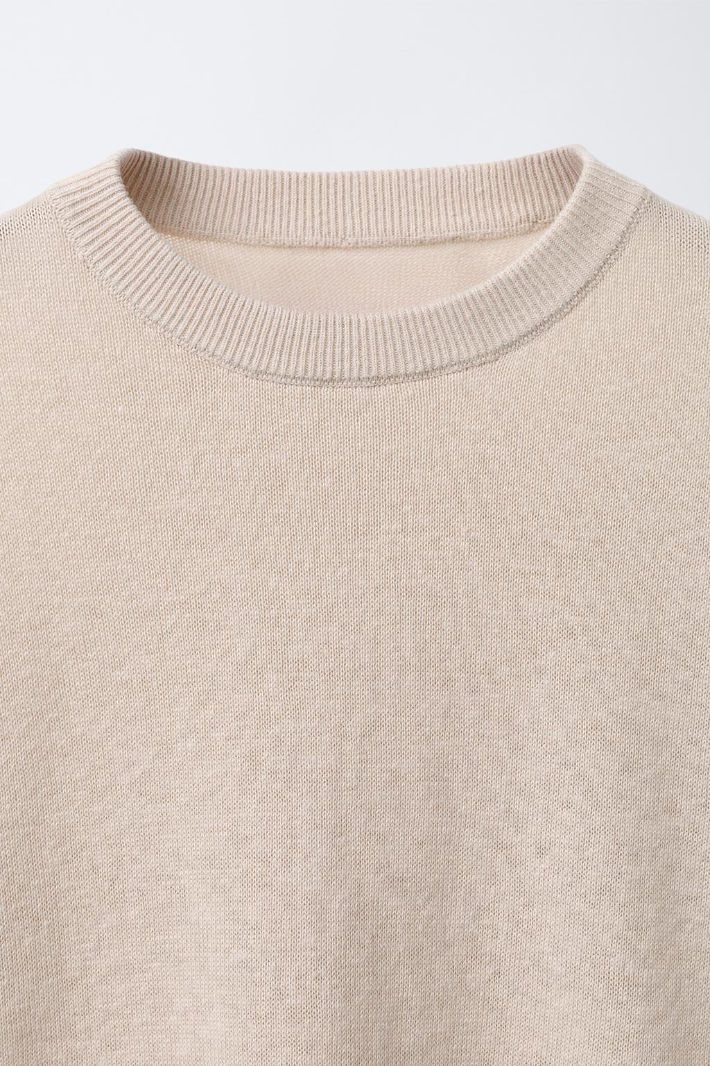 ОДНОТОННАЯ ФУТБОЛКА ИЗ ЛЬНА И ХЛОПКА