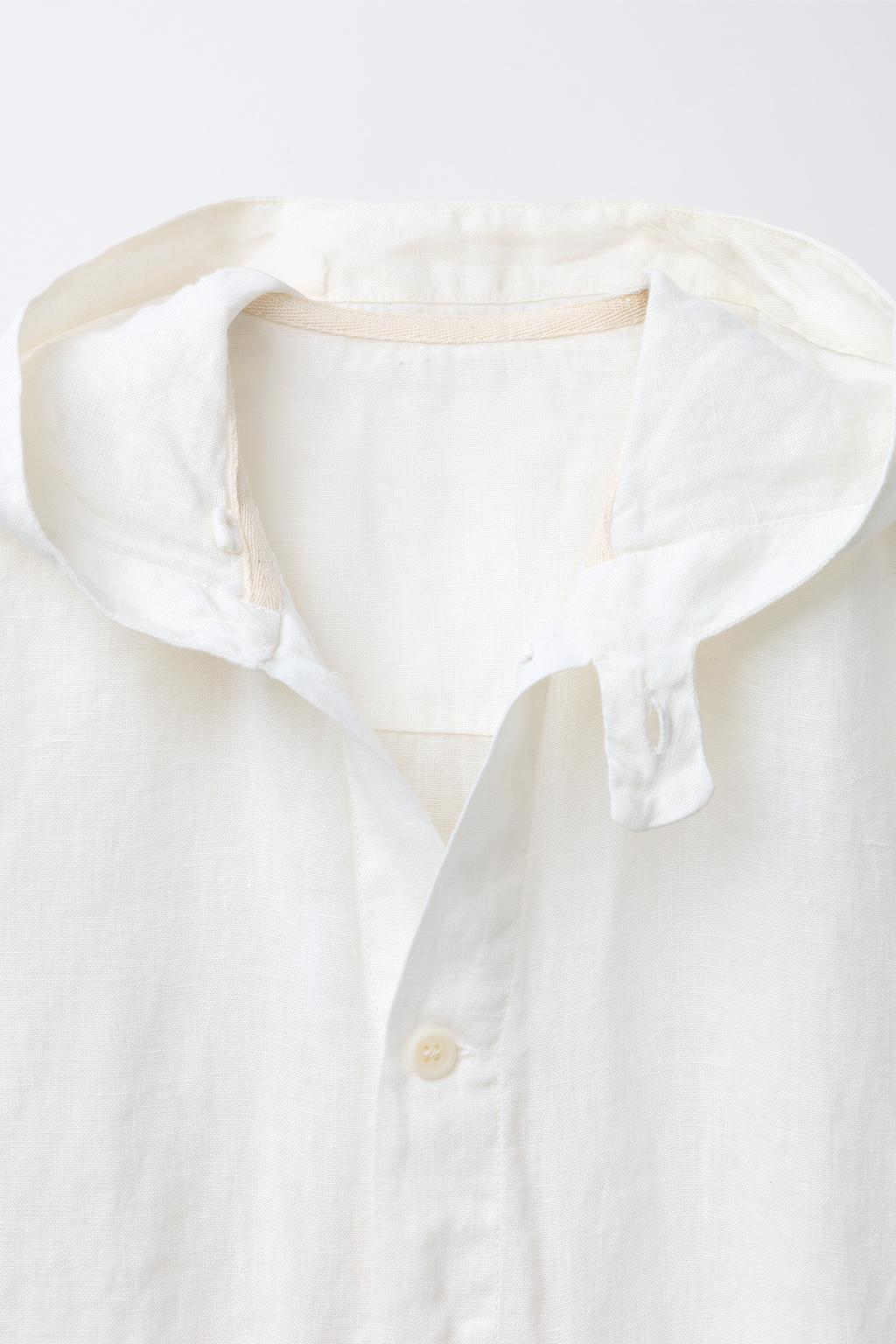 КУРТКА-РУБАШКА С КАПЮШОНОМ ИЗ 100% ЛЬНА