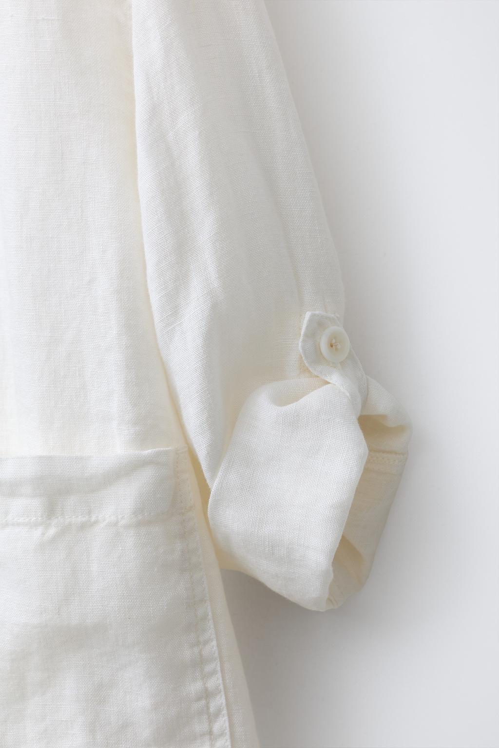 КУРТКА-РУБАШКА С КАПЮШОНОМ ИЗ 100% ЛЬНА