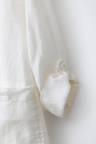 Куртка-рубашка с капюшоном из 100% льна- Заказать в России