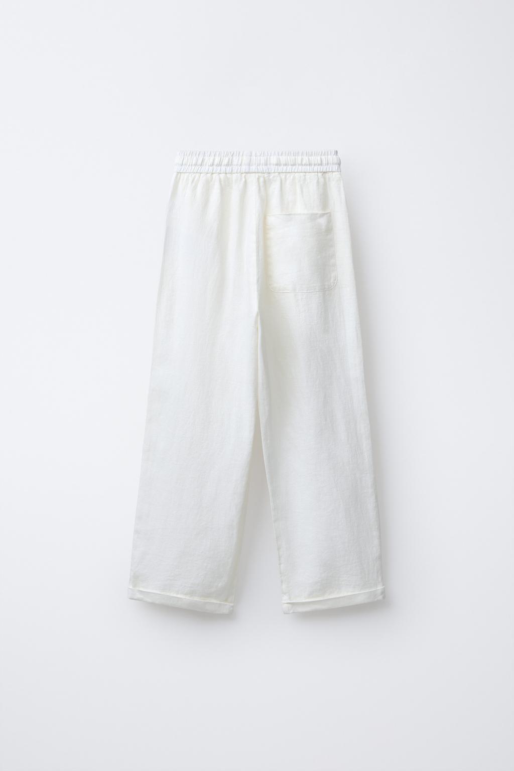 ПРЯМЫЕ БРЮКИ ИЗ 100% ЛЬНА