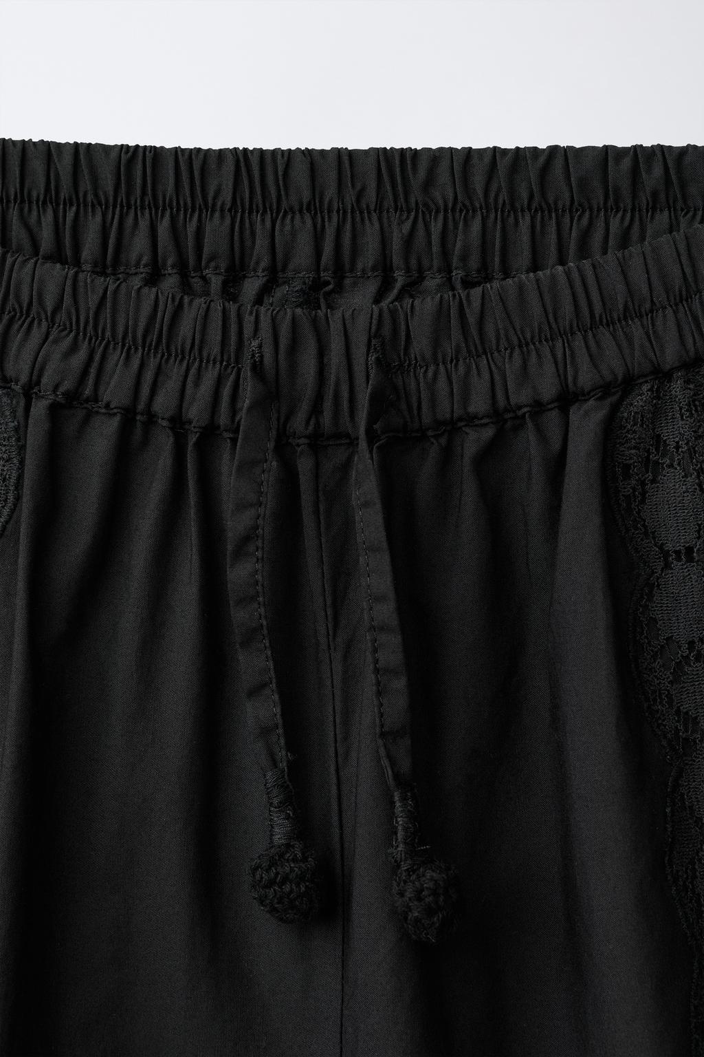 БРЮКИ-БОМБЕРЫ С КРУЖЕВНОЙ ВЫШИВКОЙ