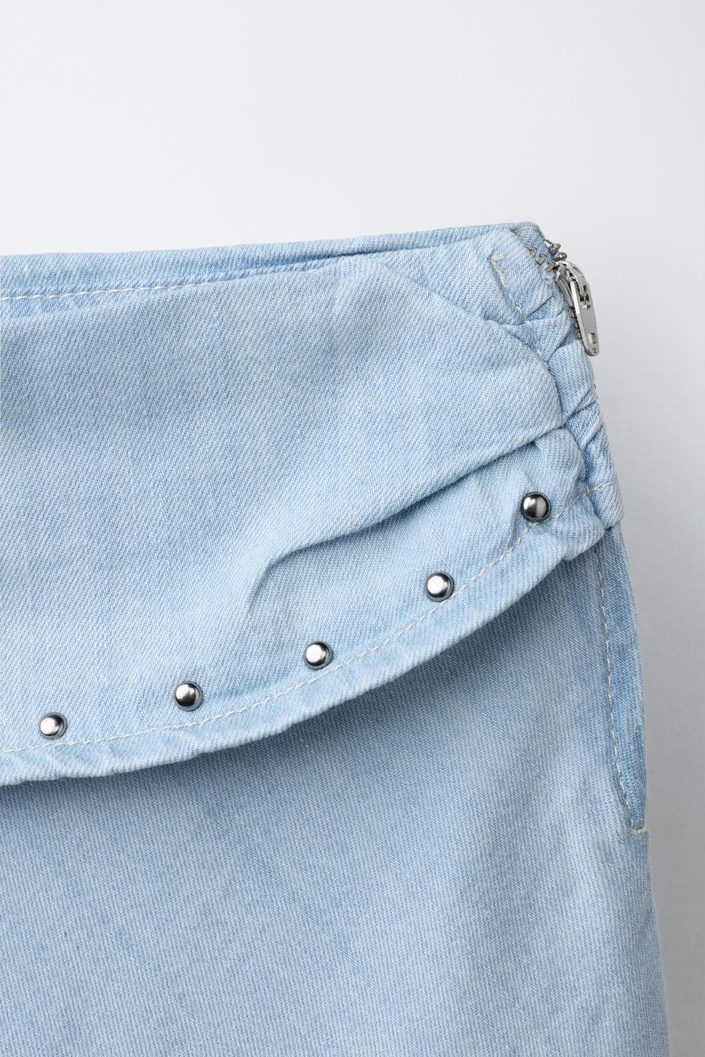 СВОБОДНАЯ ЮБКА МИДИ С ЗАКЛЕПКАМИ