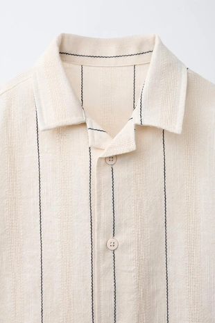 Рубашка фактурная в полоску- Заказать в России