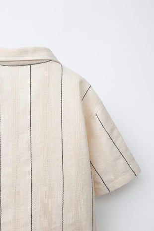 Рубашка фактурная в полоску- Заказать в России