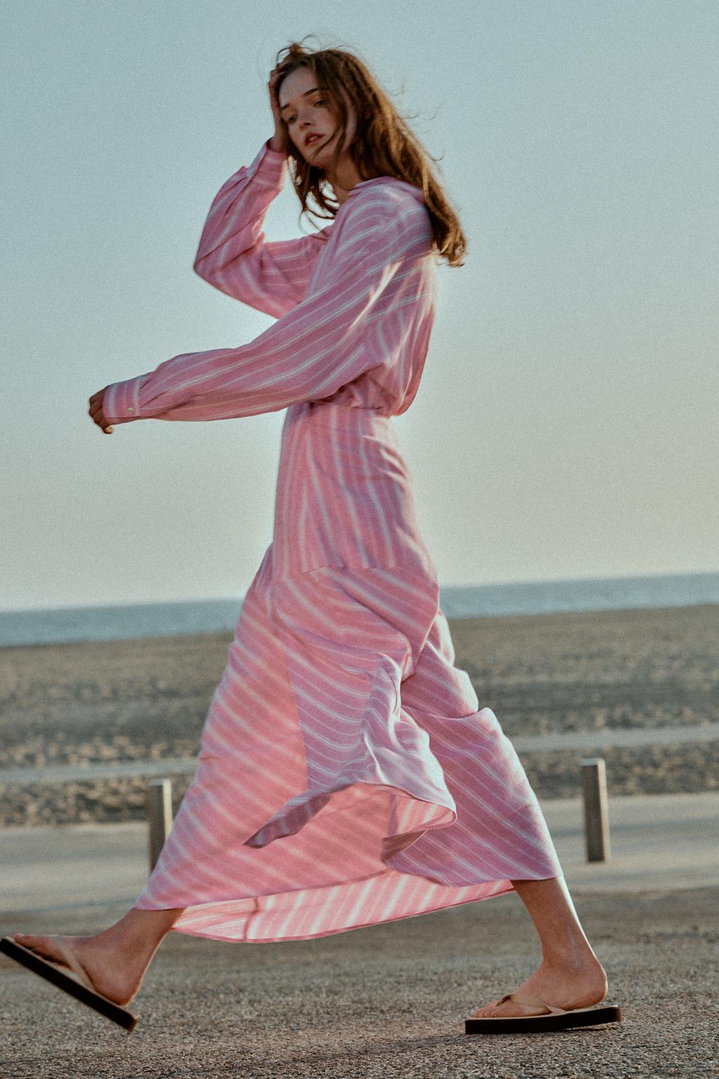 РУБАШКА ОВЕРСАЙЗ ИЗ ЛЬНА В ПОЛОСКУ