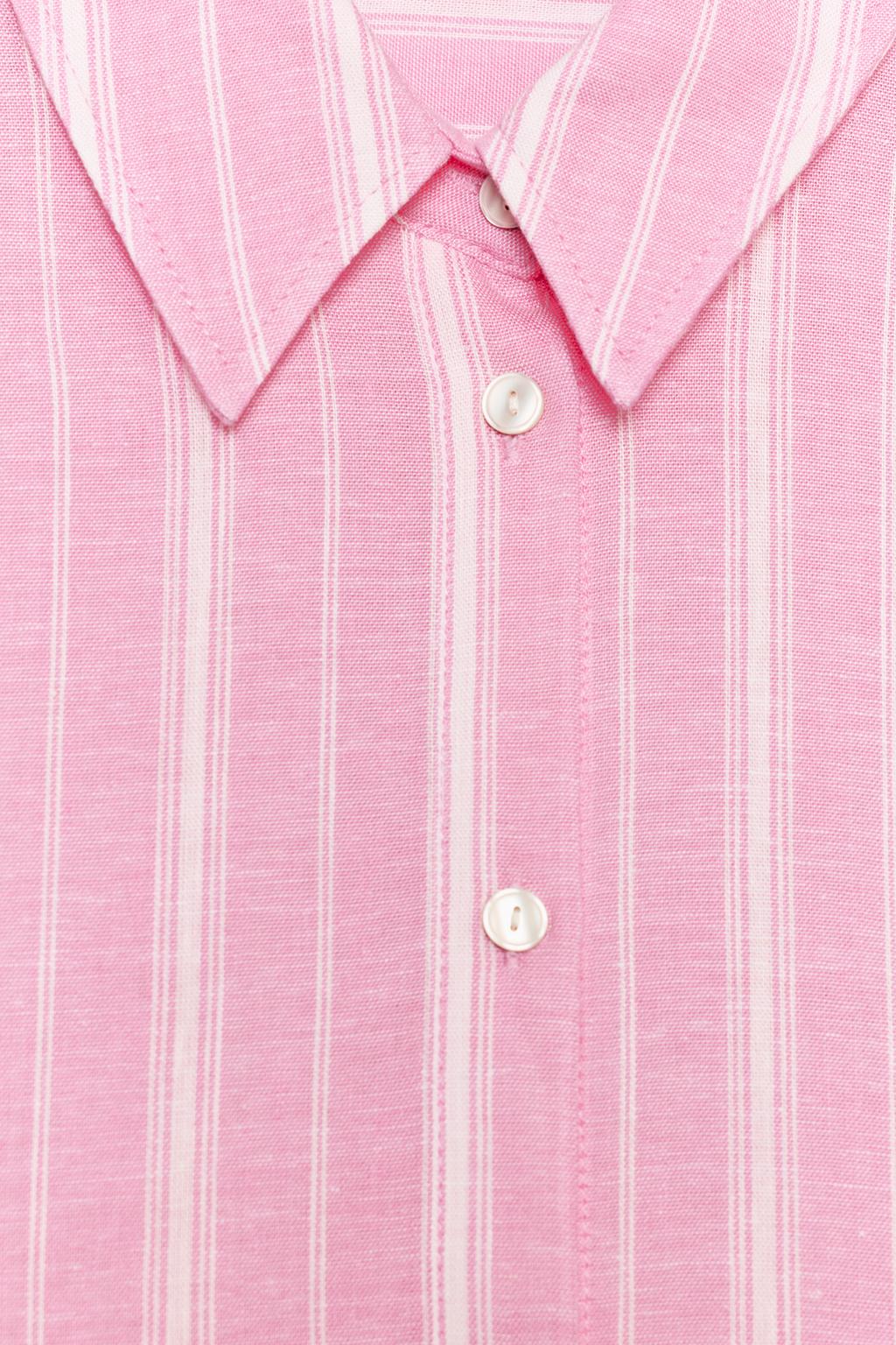 РУБАШКА ОВЕРСАЙЗ ИЗ ЛЬНА В ПОЛОСКУ