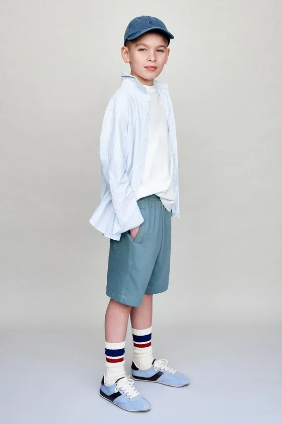 ШОРТЫ ИЗ МЯГКОЙ ТКАНИ С ЭТИКЕТКОЙ