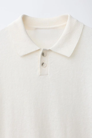 Поло из хлопка и льна в полоску- Заказать в России