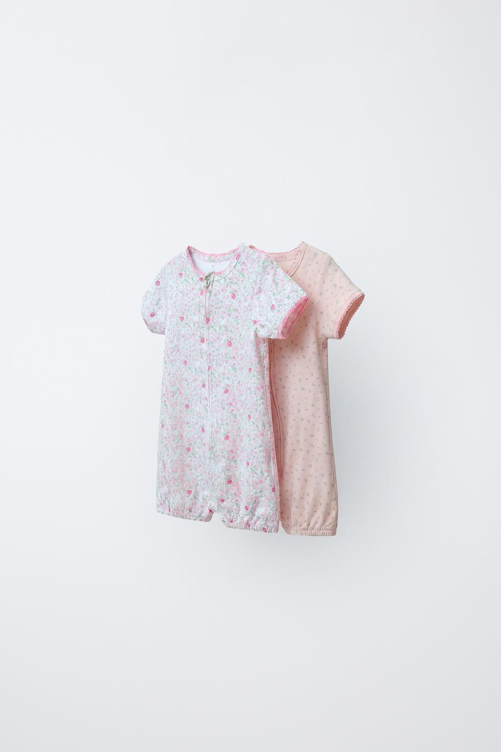 НАБОР ИЗ 2 КОМБИНЕЗОНОВ С ЦВЕТОЧНЫМ ПРИНТОМ