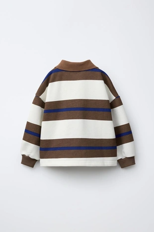 Толстовка поло в полоску- Заказать в России