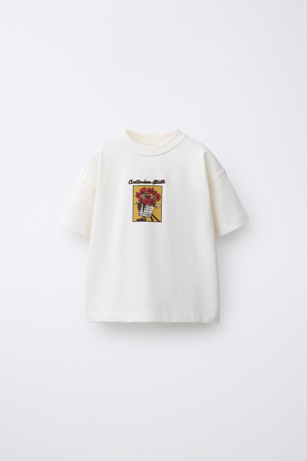 ФУТБОЛКА С ЦВЕТОЧНОЙ ВЫШИВКОЙ