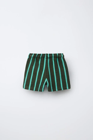 Шорты-бермуды из махровой ткани в полоску- Заказать в России