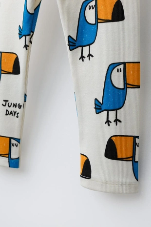 Легинсы в рубчик с анималистичным принтом- Заказать в России