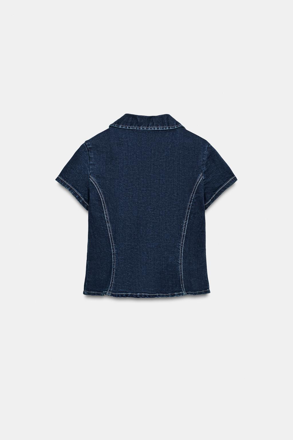 ПРИТАЛЕННАЯ ДЖИНСОВАЯ РУБАШКА TRF