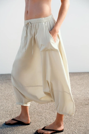 Брюки-багги из нейлона- Заказать в России