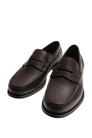 Кожаные лоферы с планкой