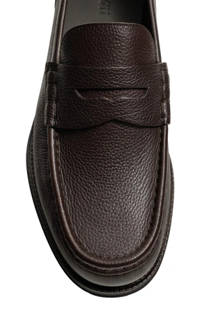 Кожаные лоферы с планкой