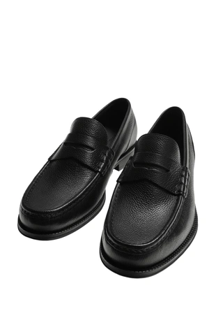 Кожаные лоферы с планкой