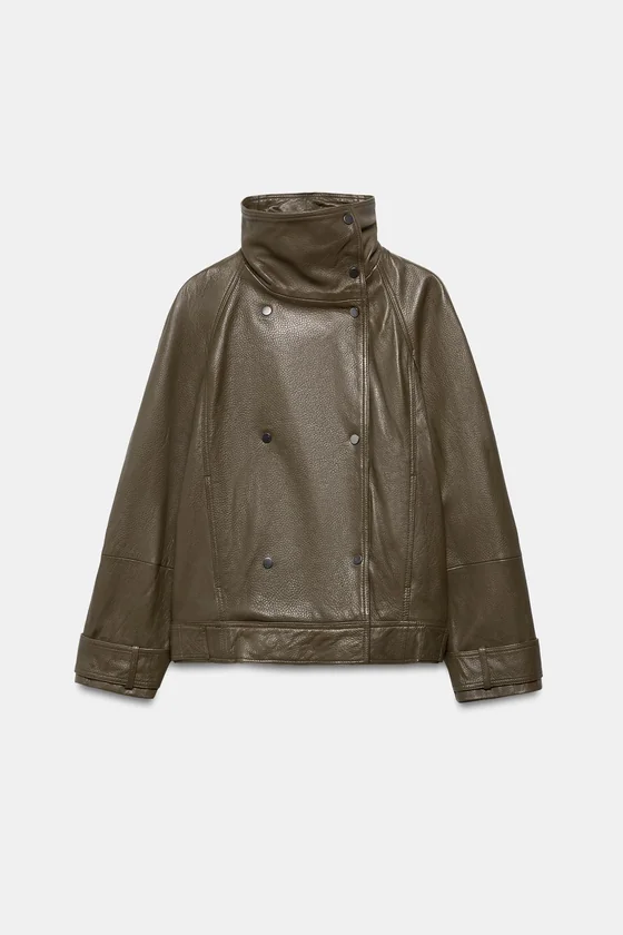 КУРТКА ОВЕРСАЙЗ ИЗ КОЖИ — коллекция Zara «ZW» лимитированная серия