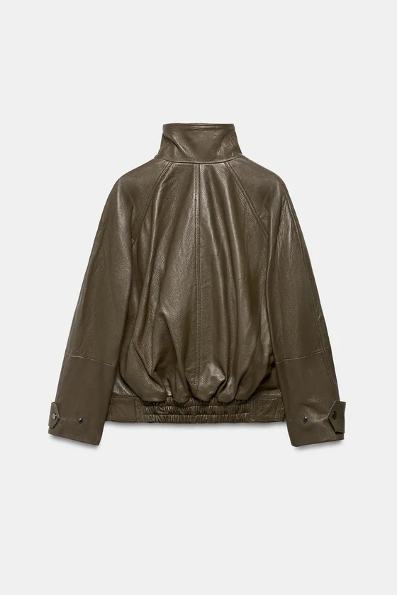 КУРТКА ОВЕРСАЙЗ ИЗ КОЖИ — коллекция Zara «ZW» лимитированная серия