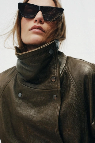 Куртка оверсайз из кожи — Zw Collection Limited Edition- Заказать в России