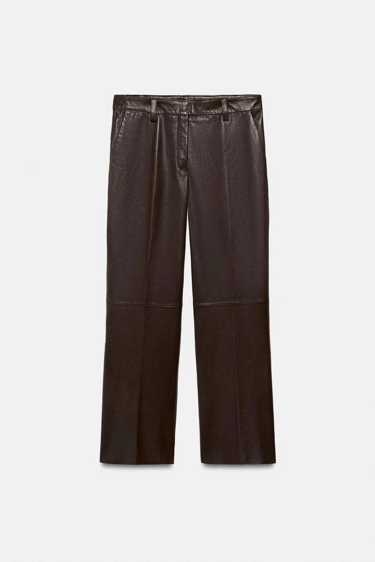 РАСКЛЕШЕННЫЕ БРЮКИ ИЗ КОЖИ — коллекция Zara «ZW» лимитированная серия