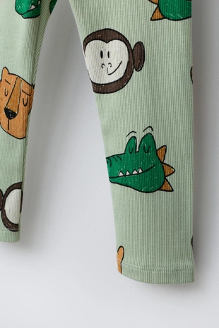 Легинсы в рубчик с анималистичным принтом- Заказать в России