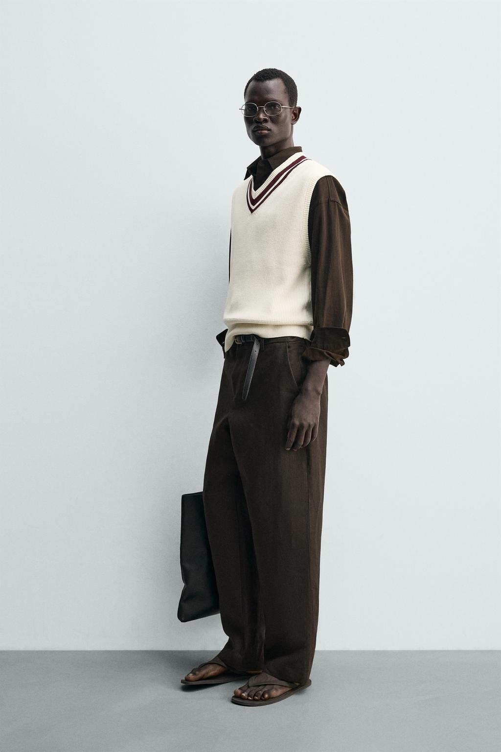 ВЯЗАНЫЙ ЖИЛЕТ В РУБЧИК