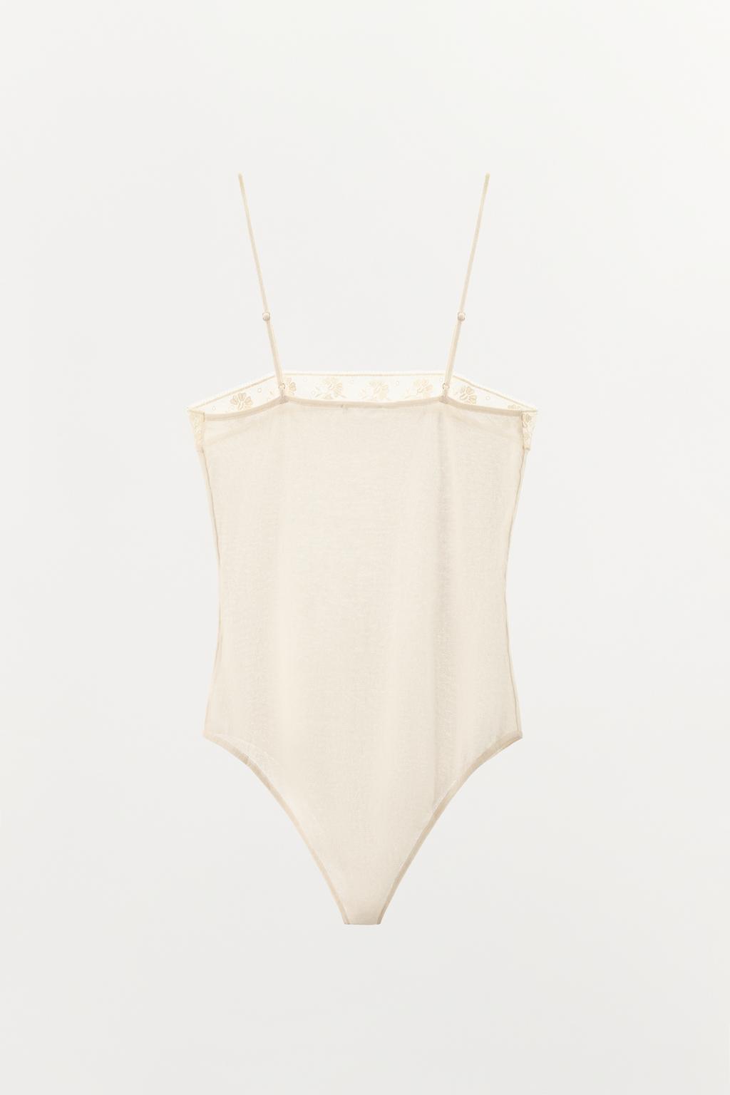 БОДИ ИЗ ТОНКОГО ТРИКОТАЖА С КРУЖЕВОМ