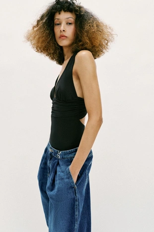 Боди из полиамида с открытой спиной- Заказать в России