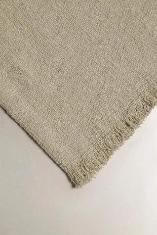 Плед из льна с полосатым узором- Заказать в России