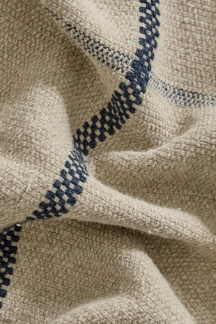 Плед из льна с полосатым узором- Заказать в России