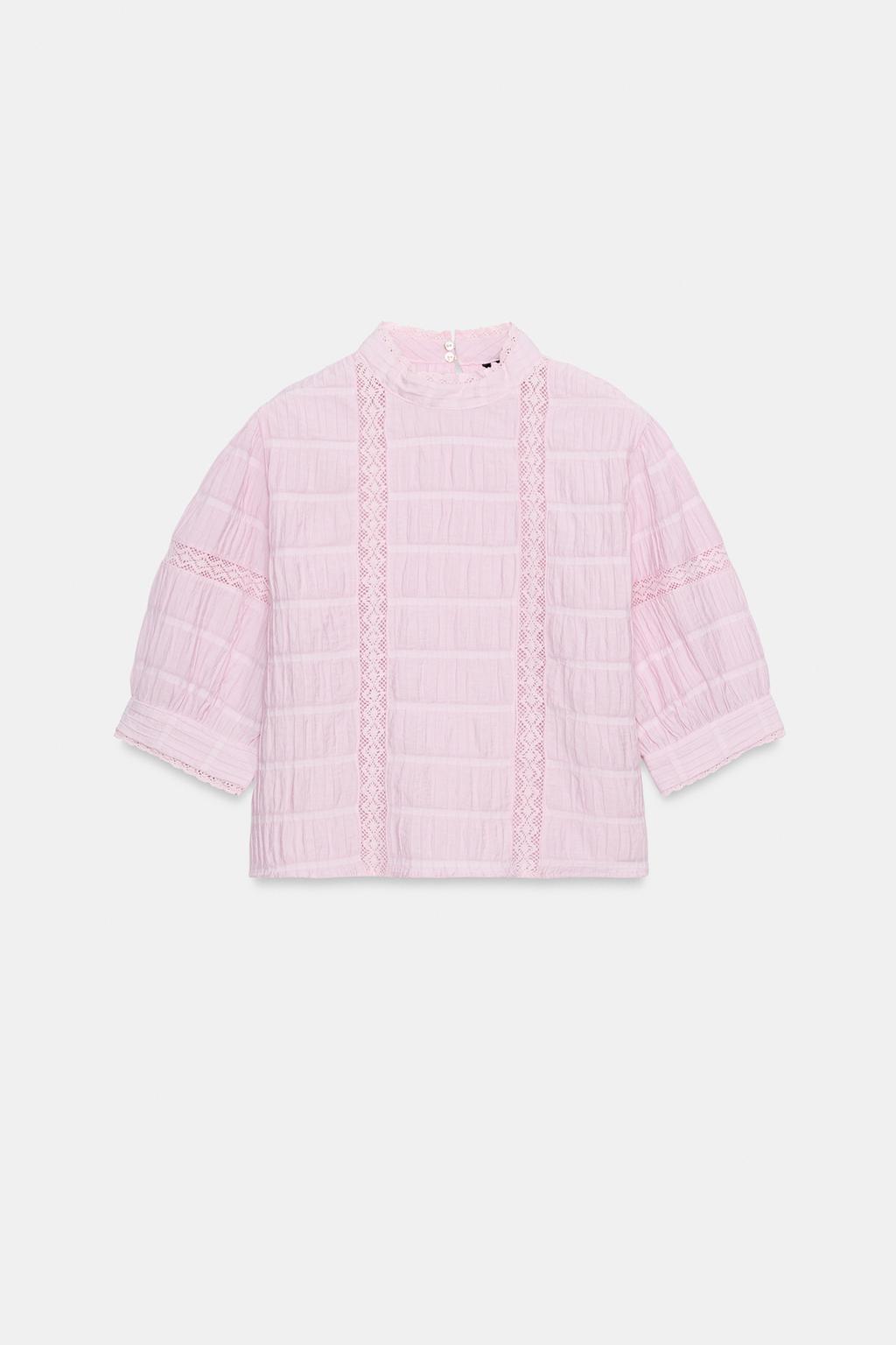 РУБАШКА С КРУЖЕВОМ И РУКАВАМИ-БУФФАМИ