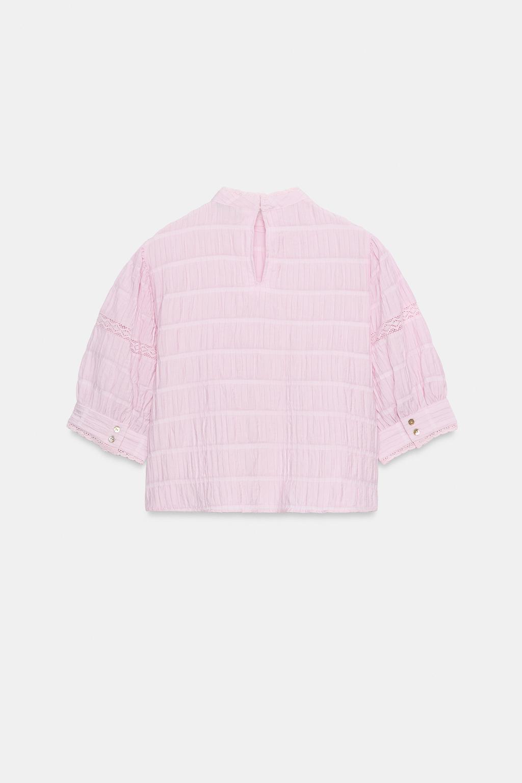 РУБАШКА С КРУЖЕВОМ И РУКАВАМИ-БУФФАМИ