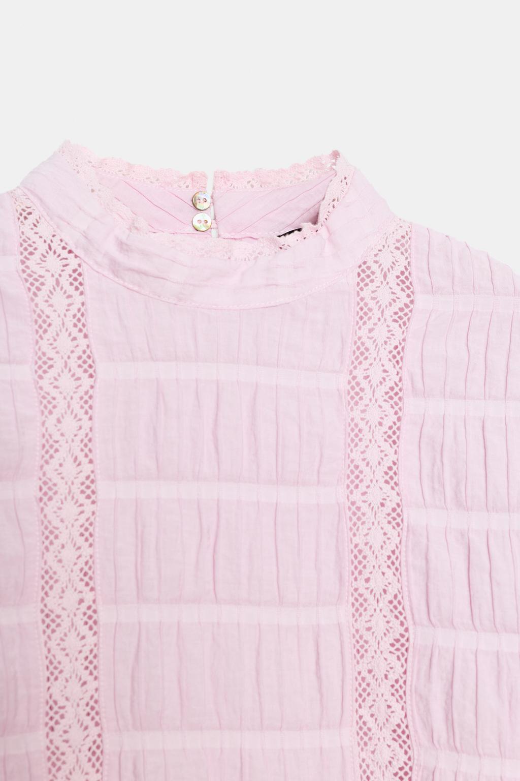 РУБАШКА С КРУЖЕВОМ И РУКАВАМИ-БУФФАМИ