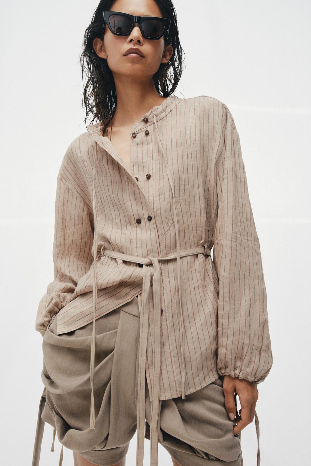 РУБАШКА В ПОЛОСКУ ИЗ ЛЬНА — ZW COLLECTION