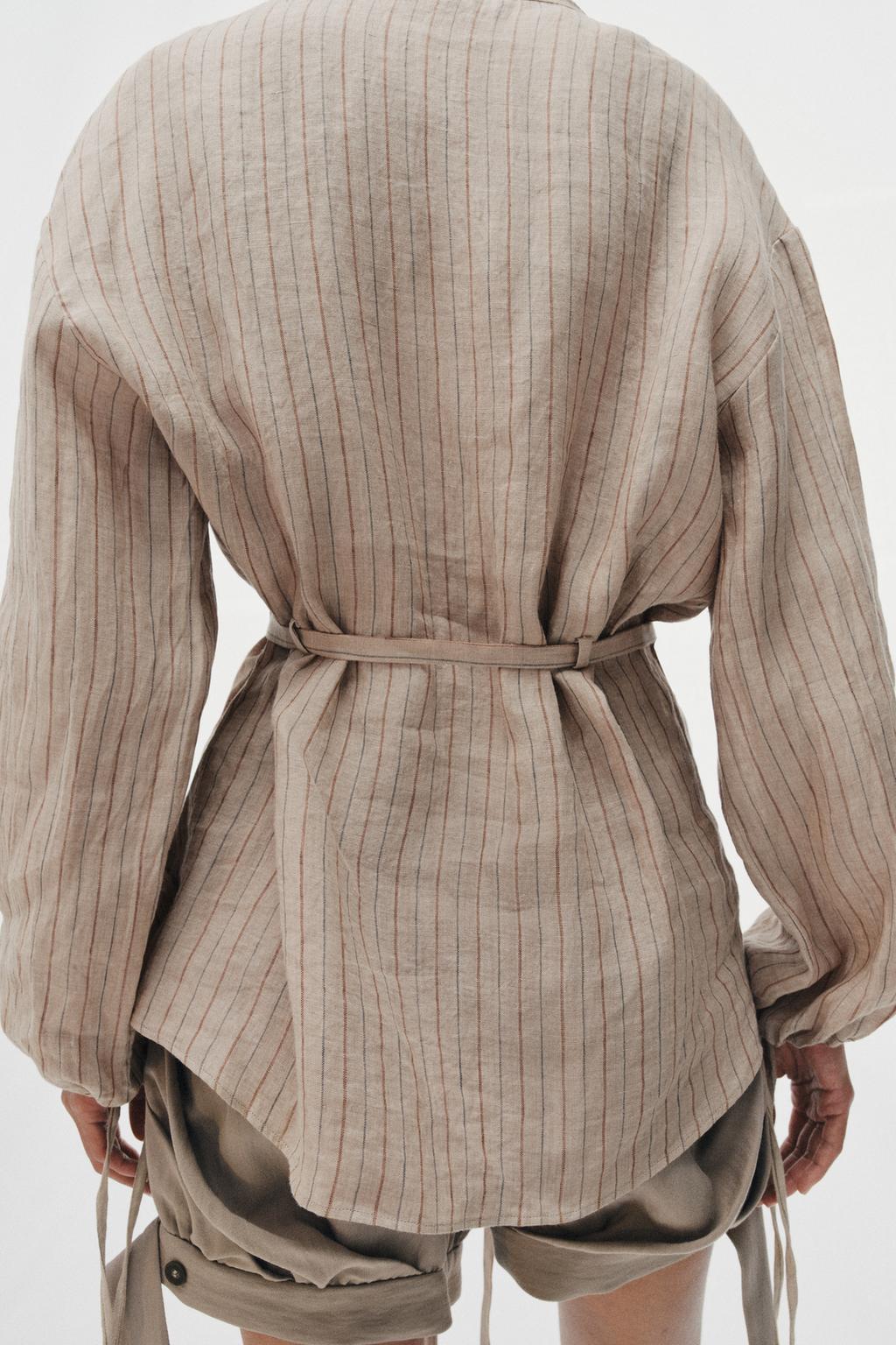 РУБАШКА В ПОЛОСКУ ИЗ ЛЬНА — ZW COLLECTION