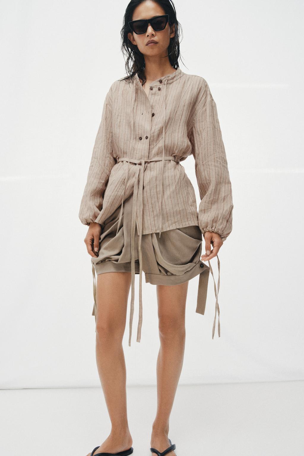 РУБАШКА В ПОЛОСКУ ИЗ ЛЬНА — ZW COLLECTION