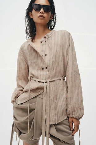 Рубашка в полоску из льна — Zw Collection- Заказать в России