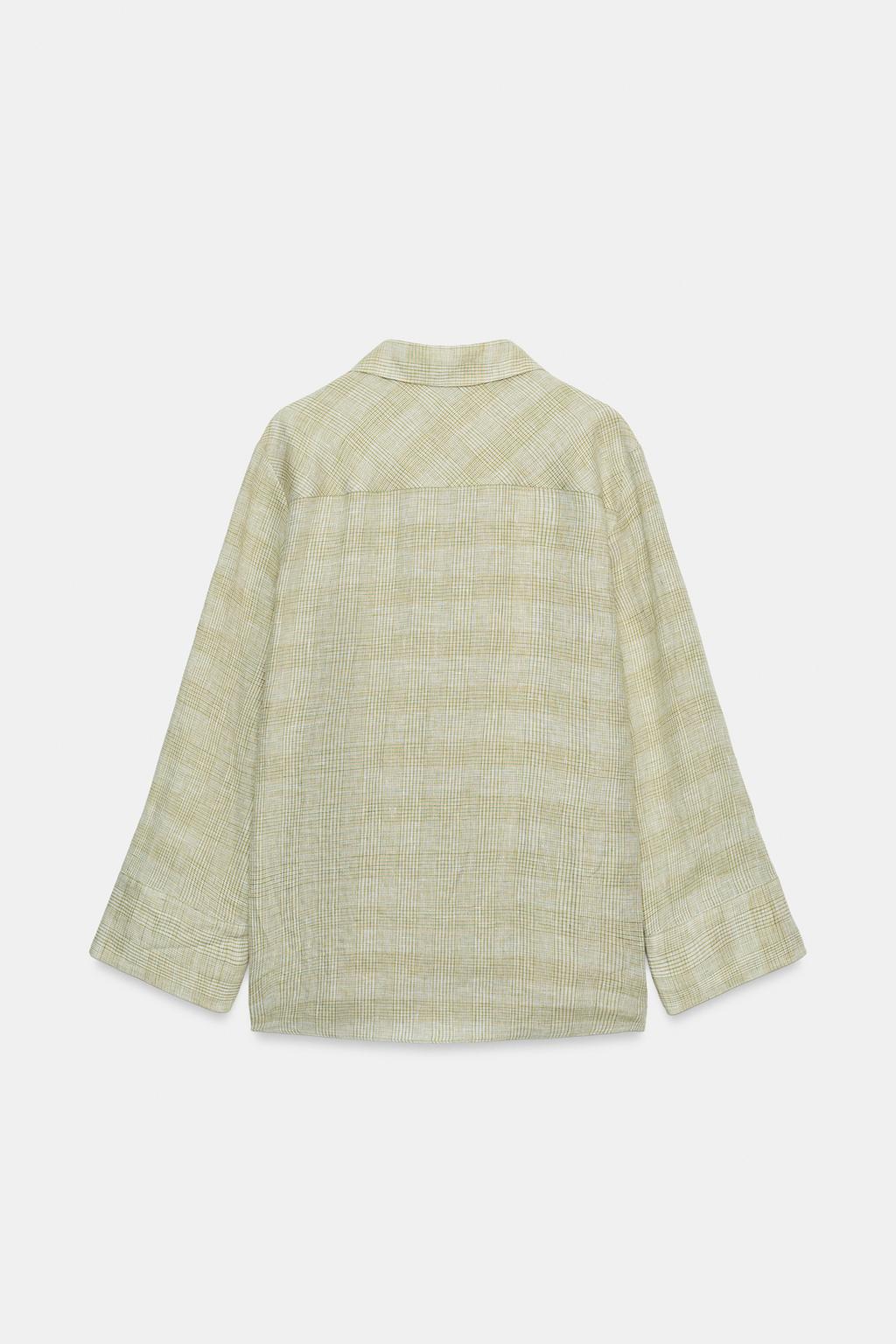 РУБАШКА ИЗ ЛЬНА В КЛЕТКУ — ZW COLLECTION