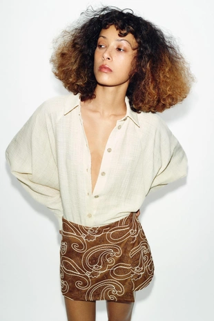 Рубашка с блестящей нитью- Заказать в России