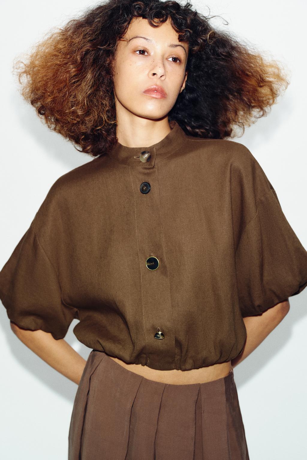 РУБАШКА-ШАР ИЗ СМЕСОВОГО ЛЬНА