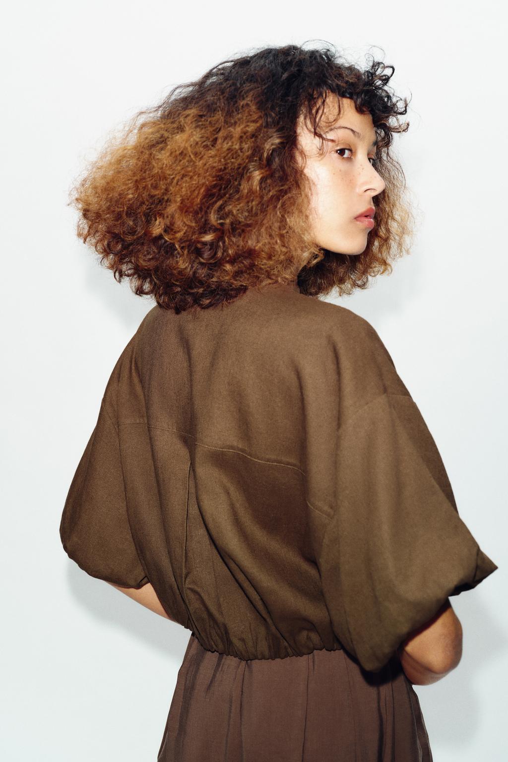 РУБАШКА-ШАР ИЗ СМЕСОВОГО ЛЬНА