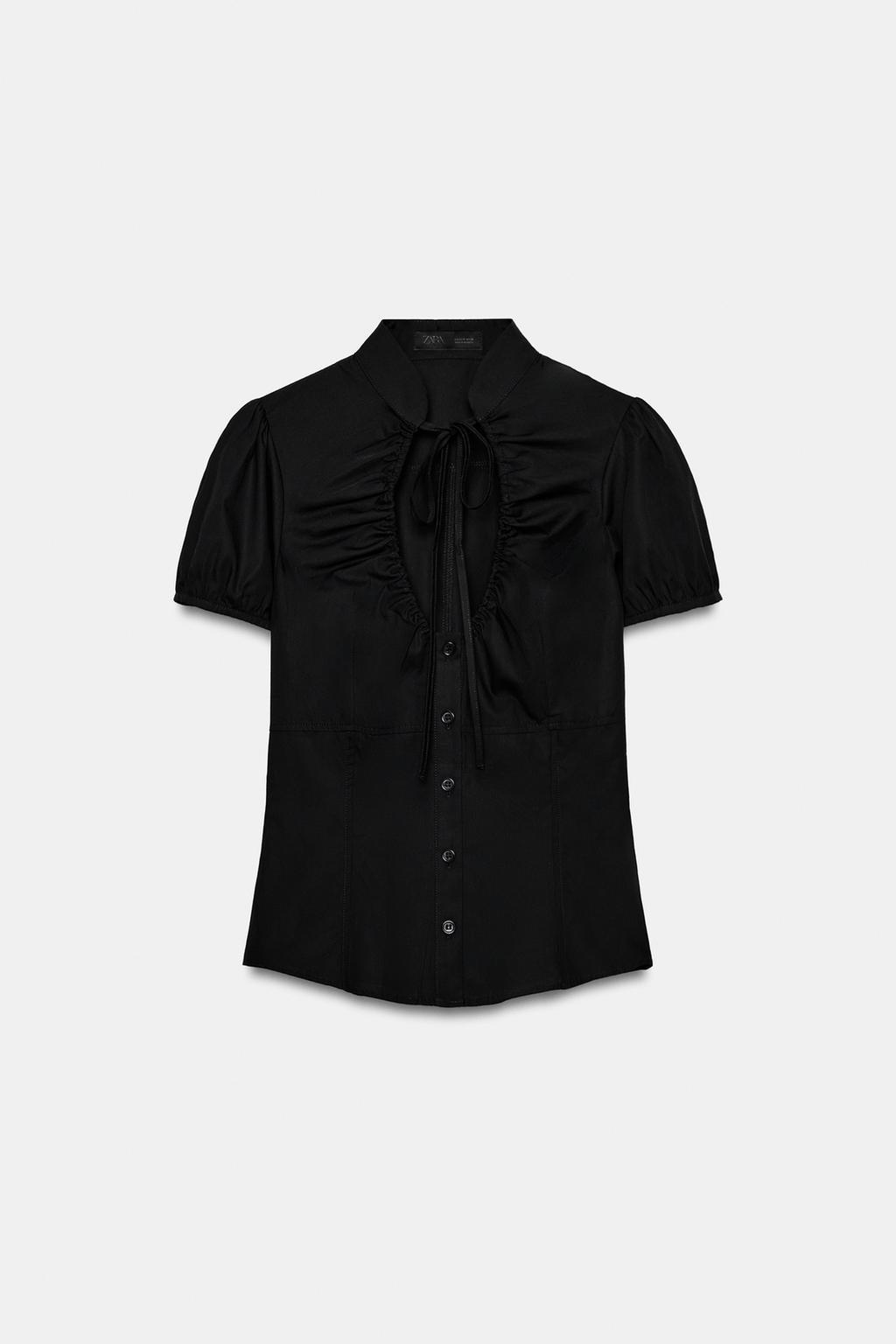 ТОП ИЗ ПОПЛИНА С ЗАВЯЗКАМИ