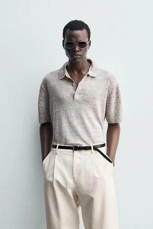 Трикотажное поло из 100% льна