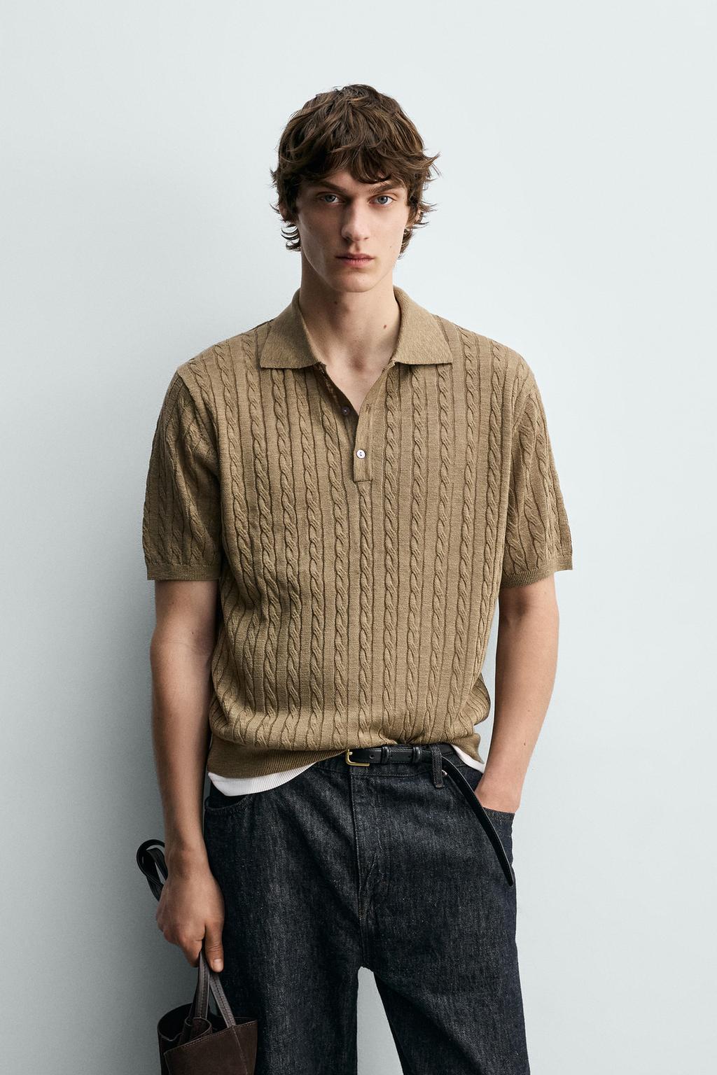 ПОЛО ИЗ ТРИКОТАЖА С КОСАМИ